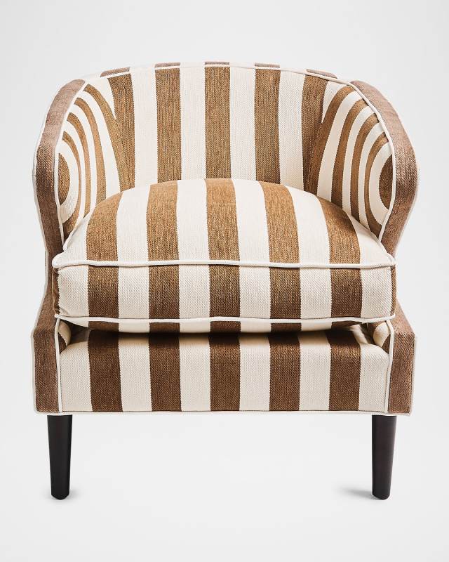 Marquee Brown Stripe Chenille Accent Chair